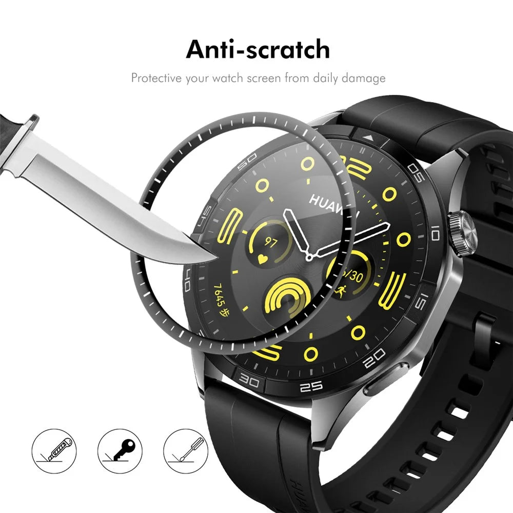 ENKAY HAT PRINCE For Huawei Watch GT 5 46mm 2Pcs Screen Protector   3D Curved PC + PMMA Ultra Clear Film - Black - 6