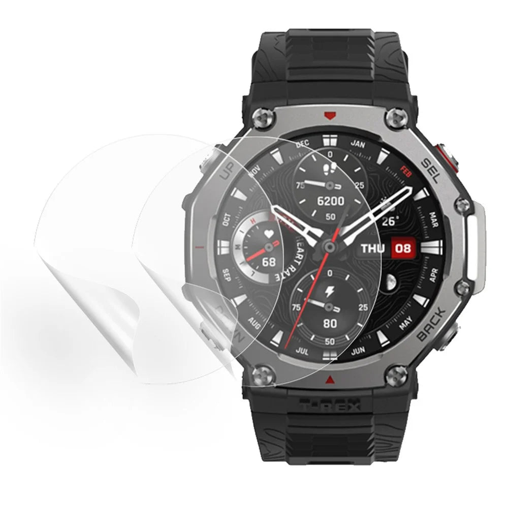 2Pcs For Huami Amazfit T-Rex 3 Watch Screen Protector Clear TPU Film - 1