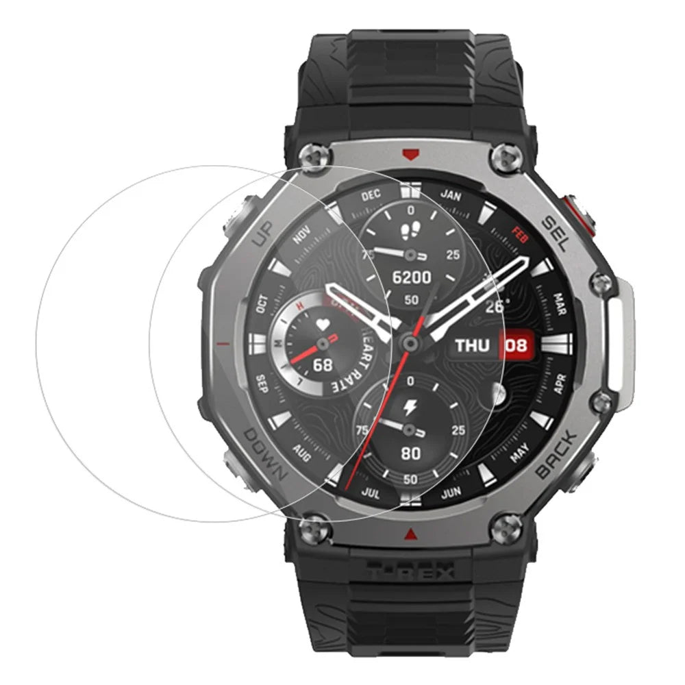 2Pcs For Huami Amazfit T-Rex 3 Screen Protector Tempered Glass 2.5D HD Watch Screen Film - 1