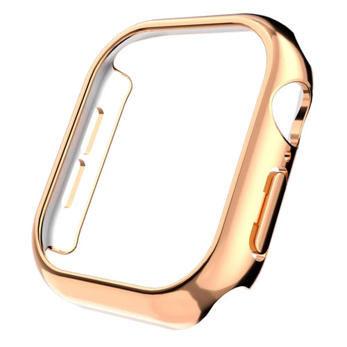 For Apple Watch Series 11 / 10 46mm Case Electroplated Hollow Hard PC Watch Protective Cover - Rose Gold - 1