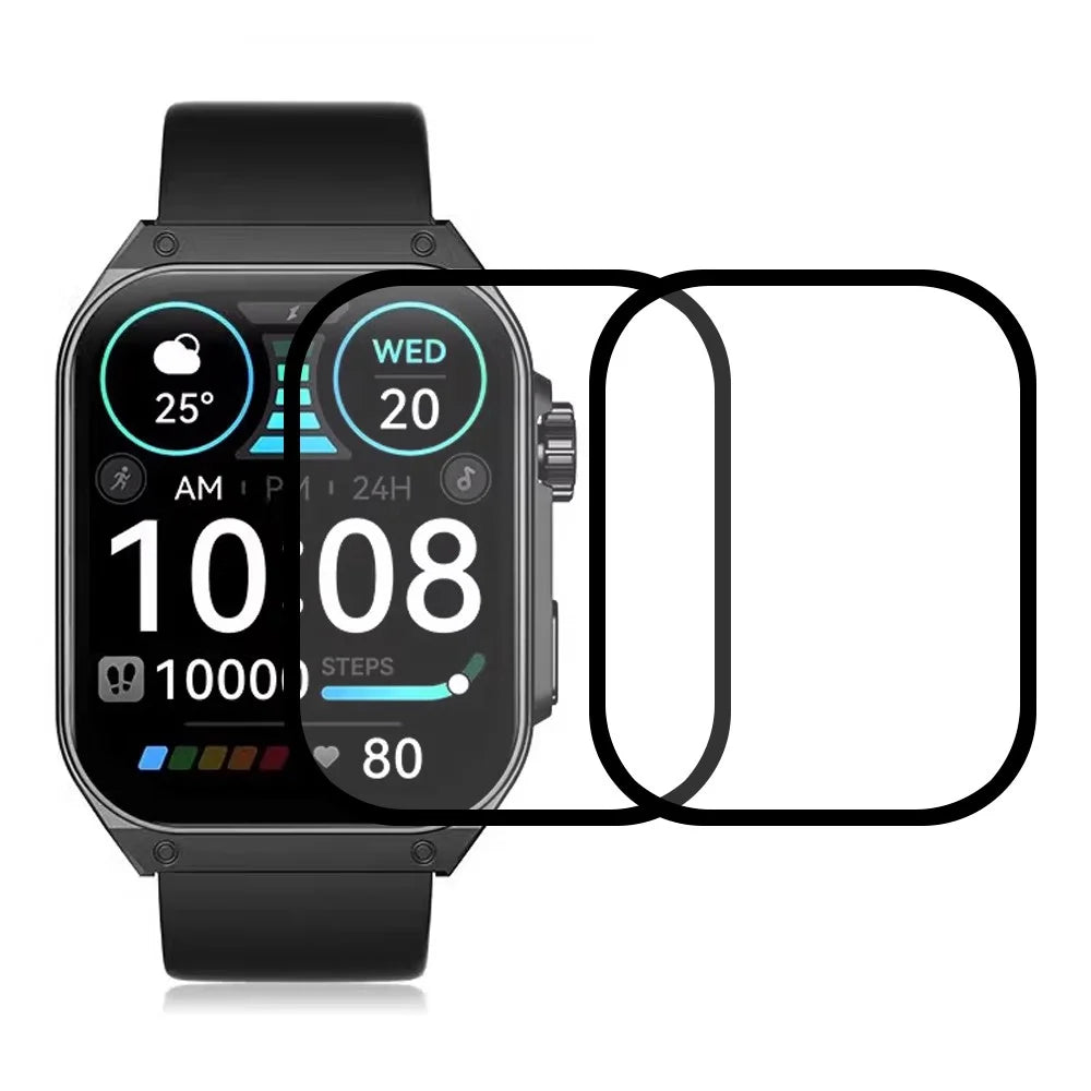 2Pcs / Pack For Haylou Watch S8 Watch Screen Protector HD Clear PMMA Film (Black Edge) - Black - 1