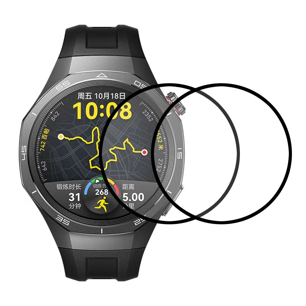 2Pcs / Pack For Huawei Watch GT 5 Pro 42mm Watch Screen Protector HD Clear PMMA Film (Black Edge) - Black - 1