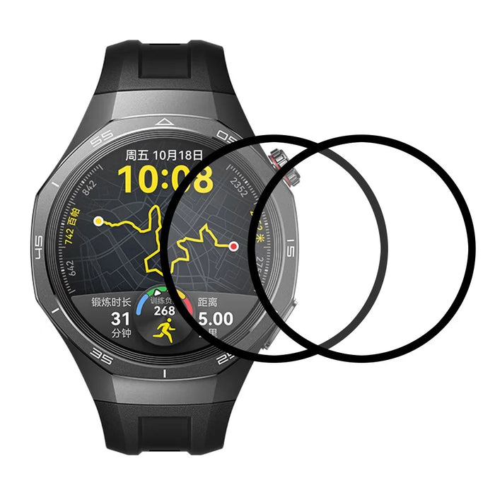 2Pcs / Pack For Huawei Watch GT 5 Pro 46mm Watch Screen Protector HD Clear PMMA Film (Black Edge) - Black - 1