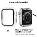 Bulk Purchasing Watch Case For Apple Watch Series 9 / 8 / 7 41mm Electroplating PC Cover with Tempered Glass Screen Film - Silver - 4
