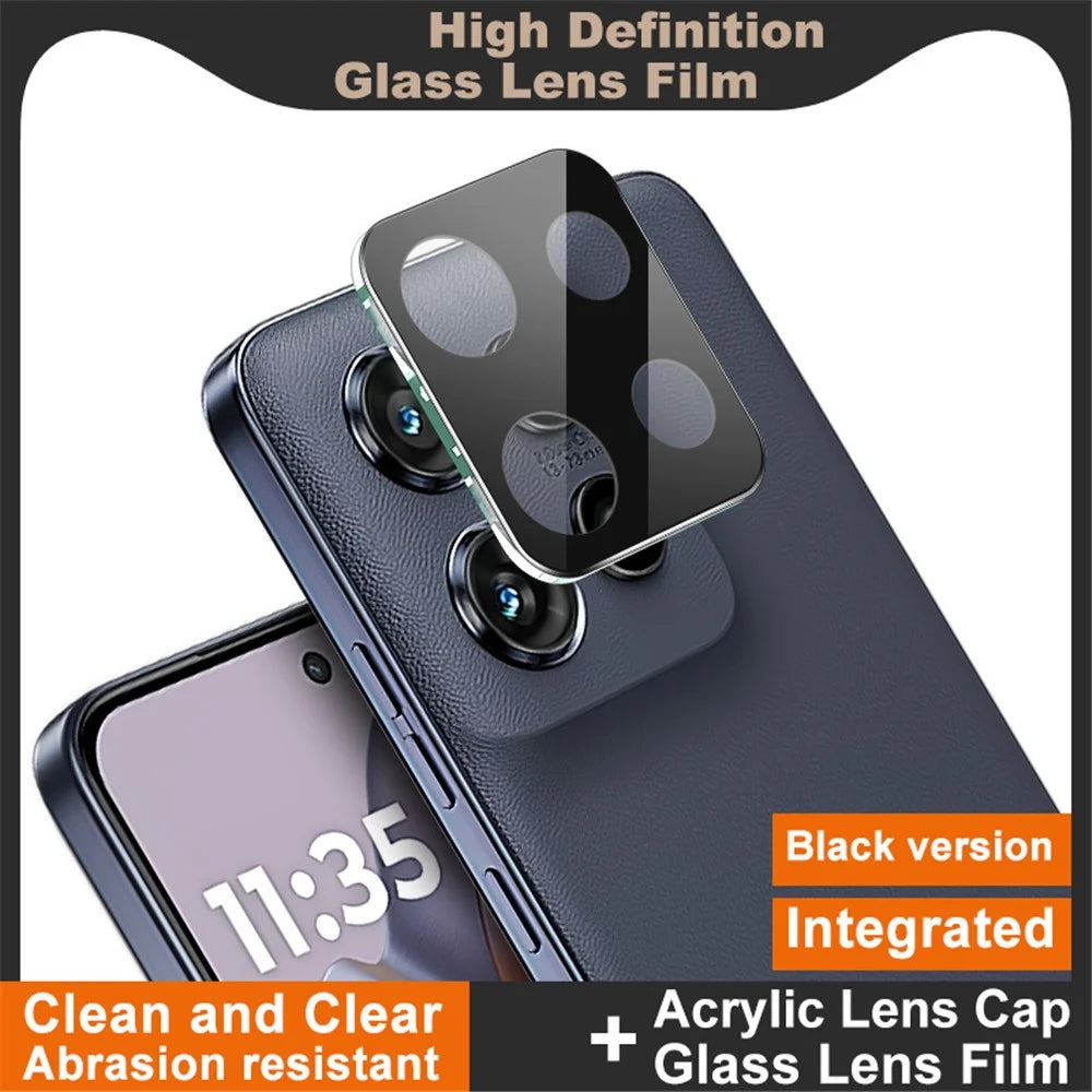 IMAK For Motorola Moto S50 5G / Thinkphone 25 5G / Edge 60 Neo 5G / 50 Neo 5G Tempered Glass Lens Film+Acrylic Cap (Black Version) - 2