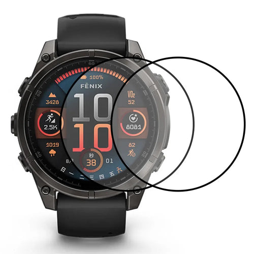 2Pcs / Pack For Garmin Fenix 8 51mm Watch Screen Protector HD Clear PMMA Film (Black Edge) - Black - 1