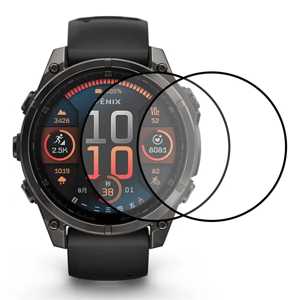 2Pcs / Pack For Garmin Fenix 8 43mm Watch Screen Protector HD Clear PMMA Film (Black Edge) - Black - 1