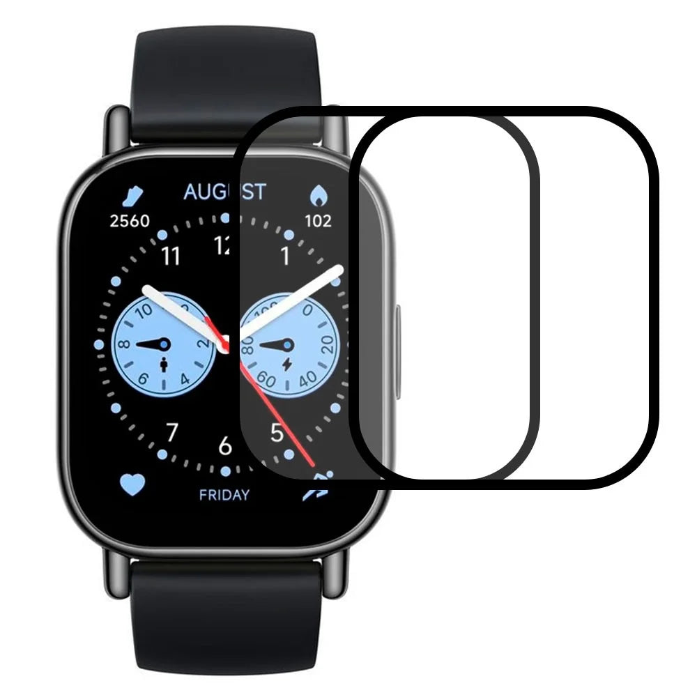 2Pcs / Pack For Xiaomi Redmi Watch 5 Lite Watch Screen Protector HD Clear PMMA Film (Black Edge) - Black - 1