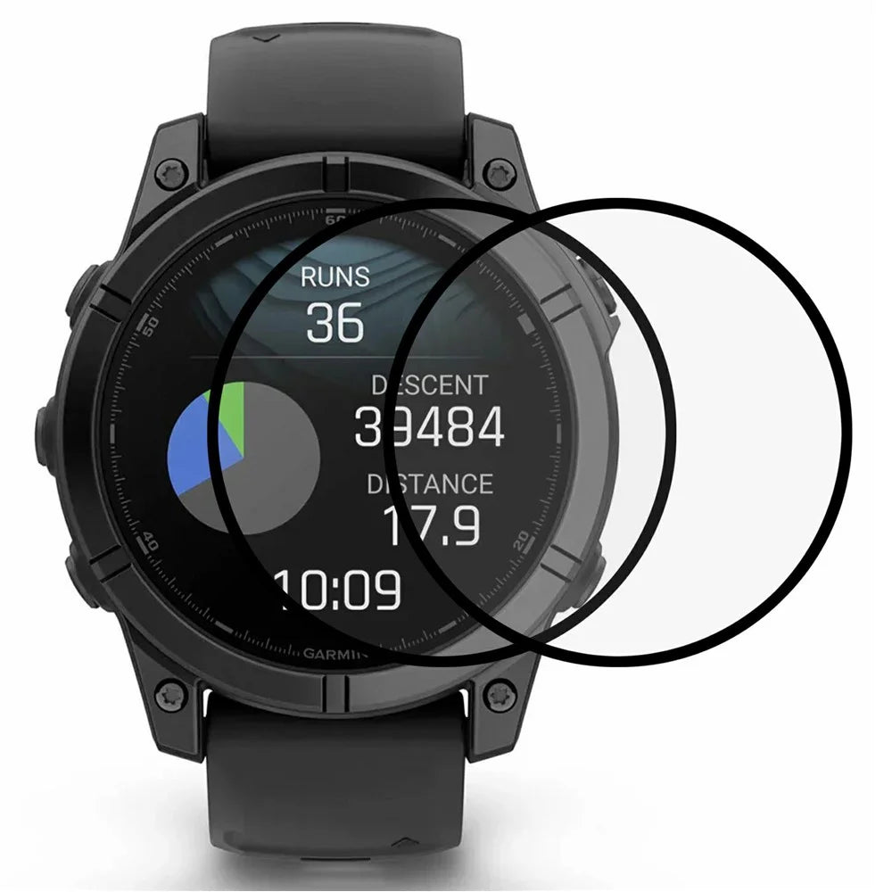 2Pcs / Pack For Garmin Fenix E 47mm Watch Screen Protector HD Clear PMMA Film (Black Edge) - Black - 1