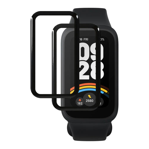 2Pcs / Pack For Xiaomi Smart Band 9 Active Watch Screen Protector HD Clear PMMA Film (Black Edge) - Black - 1