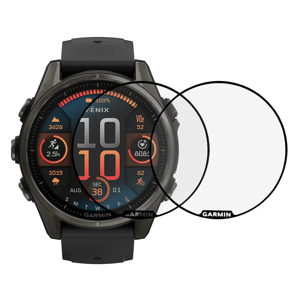 2Pcs / Pack For Garmin Fenix 8 47mm Watch Screen Protector HD Clear PMMA Film (Black Edge) - Black - 1
