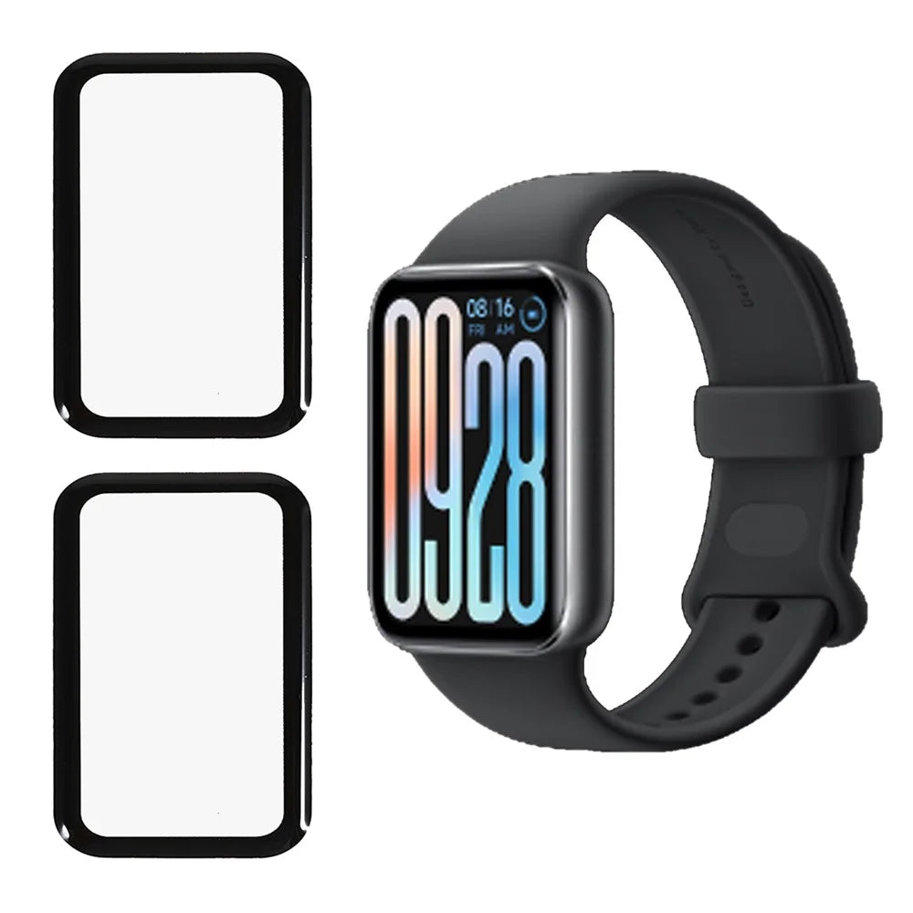 2Pcs / Pack For Xiaomi Smart Band 9 Pro Watch Screen Protector HD Clear PMMA Film (Black Edge) - Black - 1
