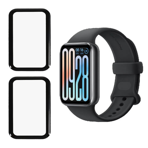 2Pcs / Pack For Xiaomi Smart Band 9 Pro Watch Screen Protector HD Clear PMMA Film (Black Edge) - Black - 1