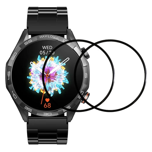 2Pcs  /  Pack For Haylou Solar 5 Watch Screen Protector HD Clear PMMA Film (Black Edge) - 1