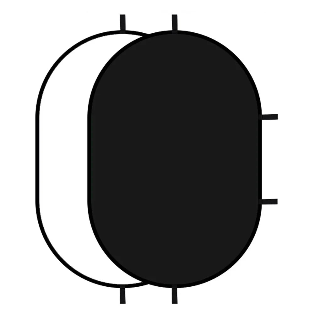 100 x 150cm Photography Backdrop Board Black and White Double Sided Collapsible Background Plate - 1