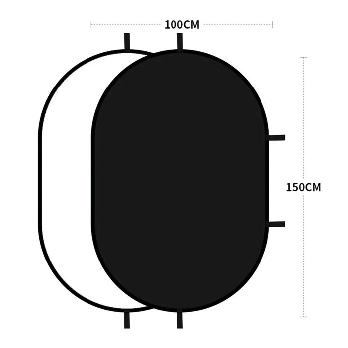 100 x 150cm Photography Backdrop Board Black and White Double Sided Collapsible Background Plate - 4