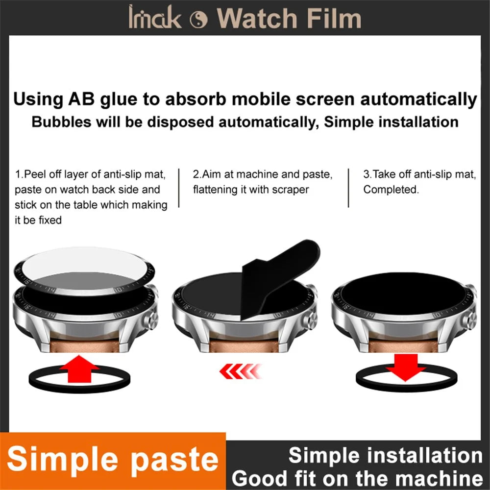 IMAK For Garmin Instinct 3 45mm Screen Protector Anti Scratch PMMA Watch Film - 6