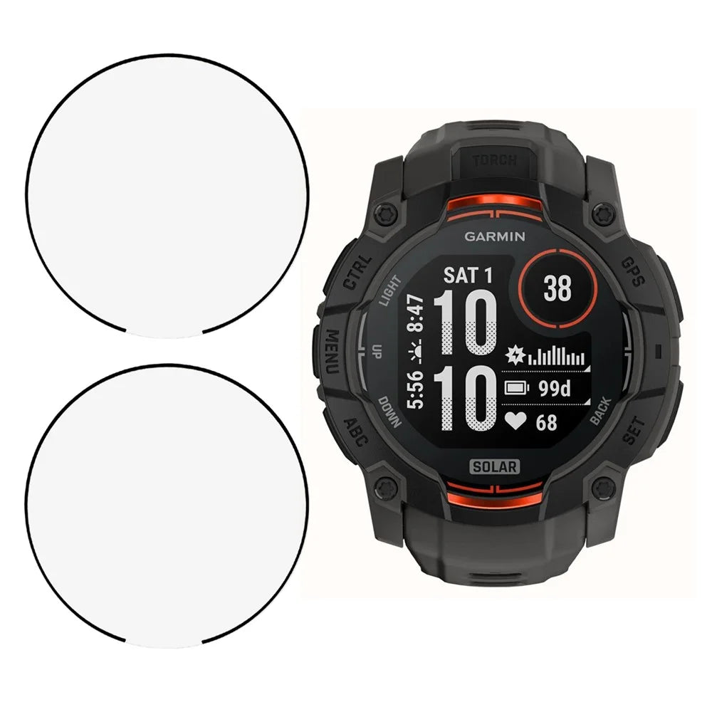 2Pcs / Pack For Garmin Instinct 3 50mm Watch Screen Protector HD Clear PMMA Film (Black Edge) - 1