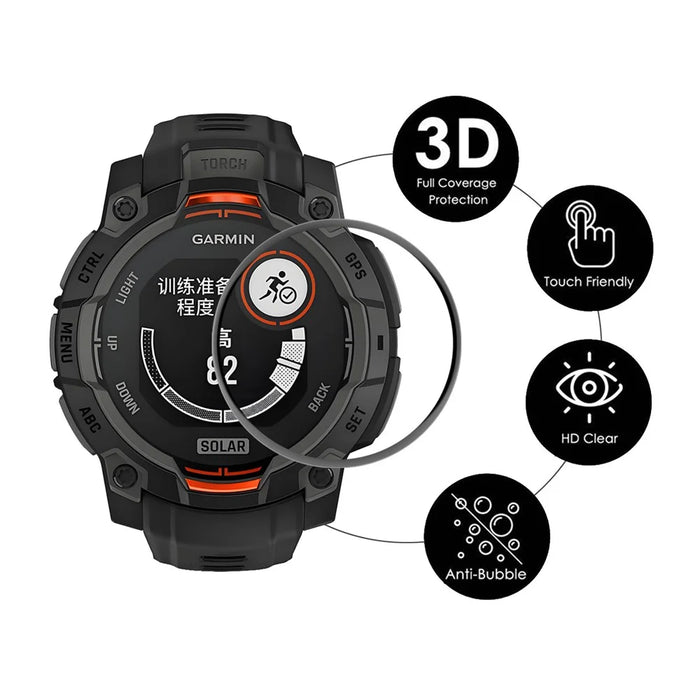 ENKAY HAT PRINCE For Garmin Instinct E 45mm 2Pcs Screen Protector   3D Curved PC + PMMA Ultra Clear Film - Black - 2