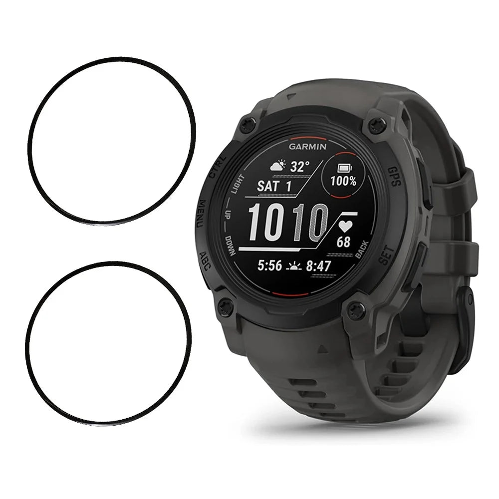 2Pcs  /  Pack For Garmin Instinct E 45mm Watch Screen Protector HD Clear PMMA Film (Black Edge) - 1