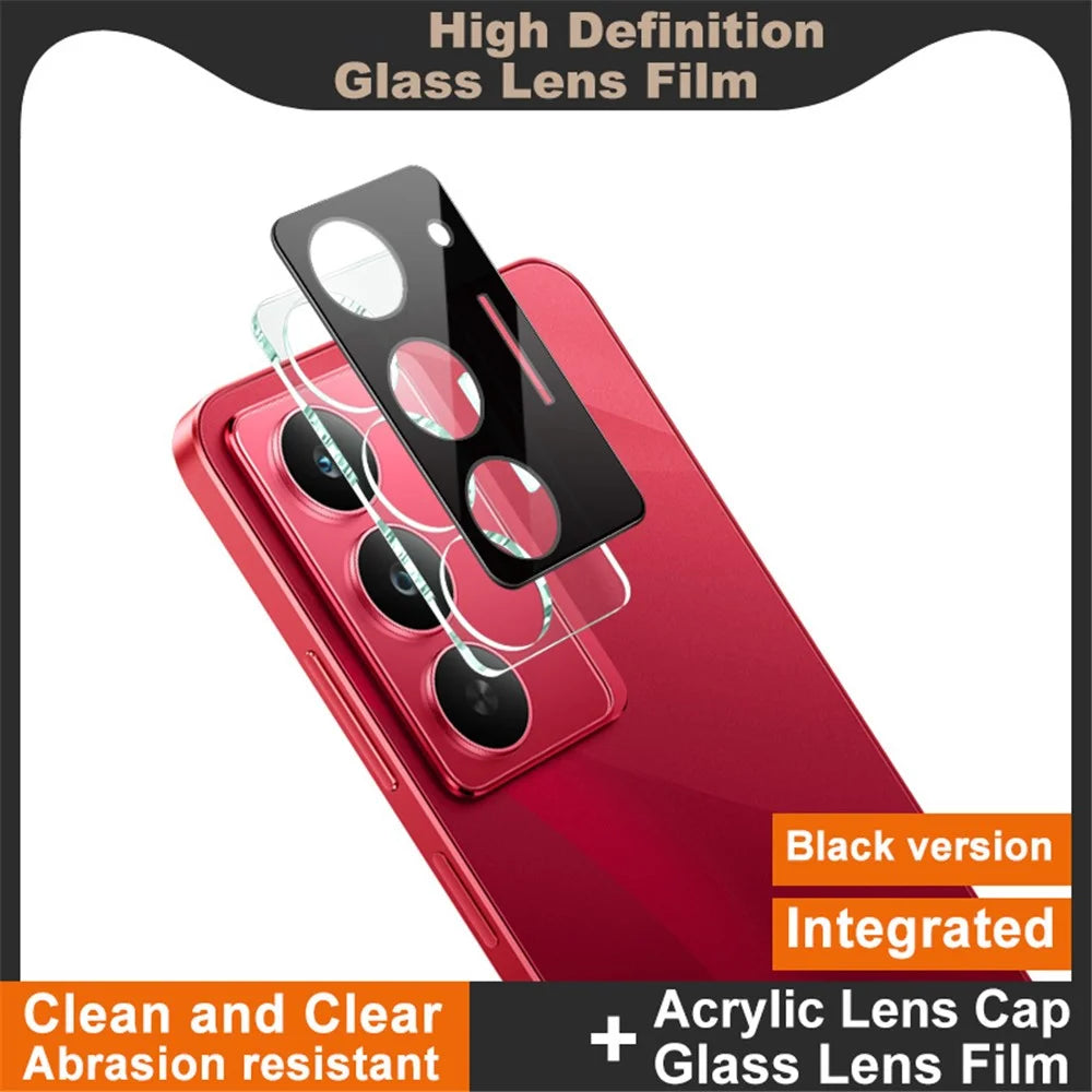 IMAK For Realme 14x (India) 5G Tempered Glass Lens Film + Acrylic Cap (Black Version) - 2