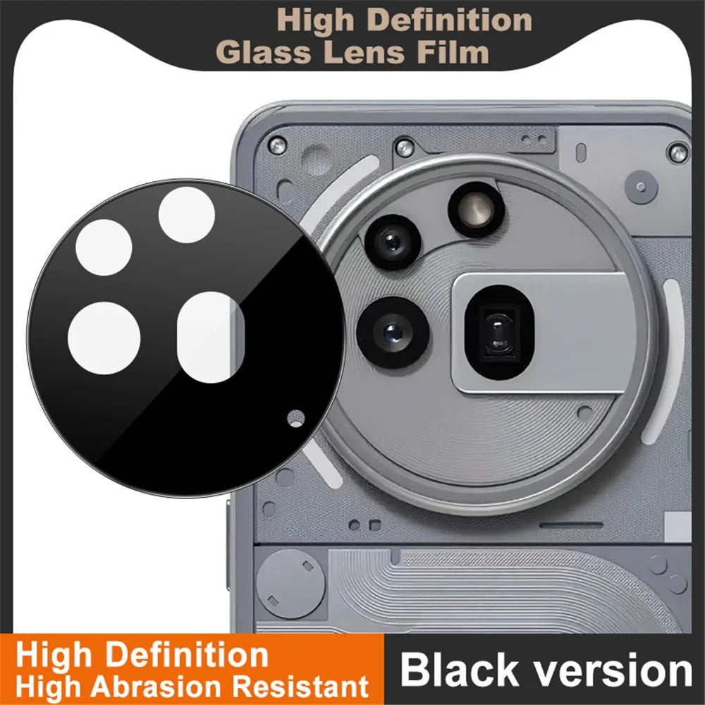 IMAK For Nothing Phone (3a) Pro Camera Lens Protector Tempered Glass HD Clear Lens Film (Black Version) - 3