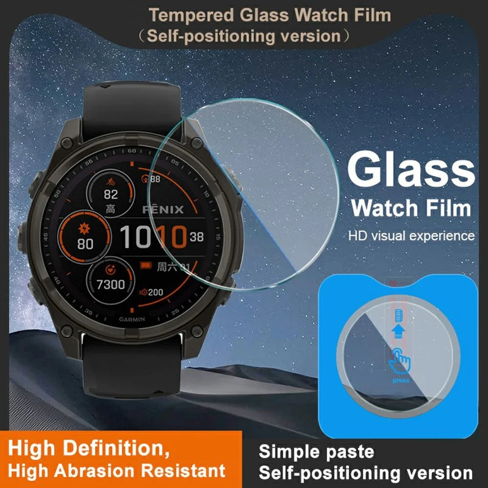 IMAK For Garmin Fenix 8 Solar 47mm Tempered Glass Screen Protector with Installation Tool - 3
