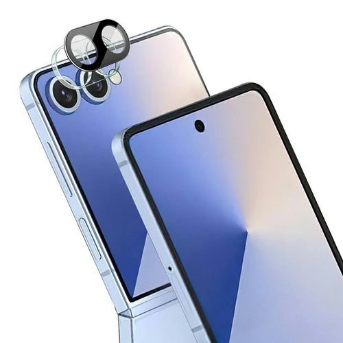 IMAK For Samsung Galaxy Z Flip8 / Z Flip7 5G Tempered Glass Lens Film + Acrylic Cap (Black Version) - 1