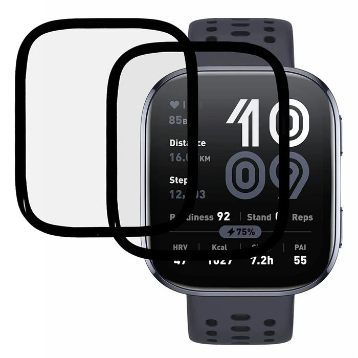 2Pcs / Pack For Huami Amazfit Bip 6 Screen Protector Smart Watch HD Clear PMMA Film (Black Edge) - 1