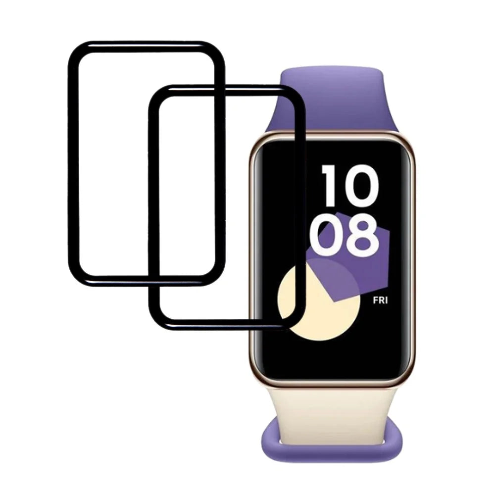 2Pcs / Pack For Honor Band 10 Screen Protector Smart Watch HD Clear PMMA Film (Black Edge) - 1