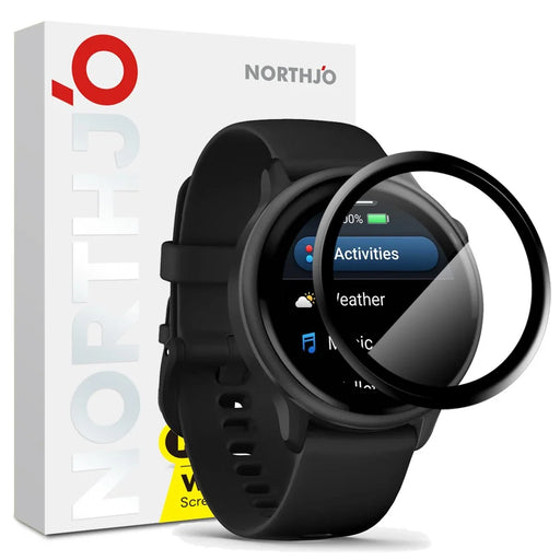 NORTHJO For Garmin Vivoactive 6 Screen Protector PMMA Anti Scratch Black Edge Watch Film HD Clarity Abrasion Resistant - 1