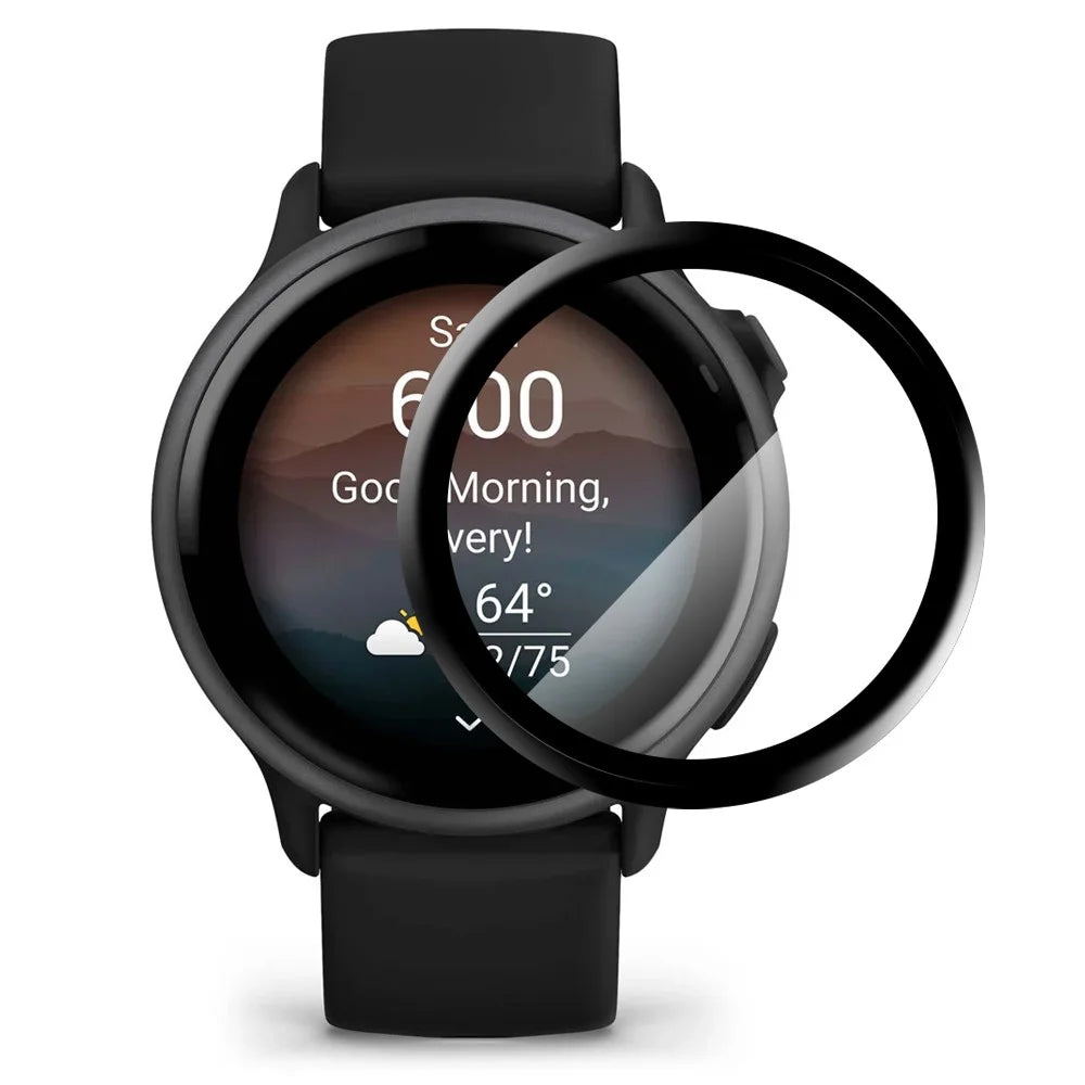 NORTHJO For Garmin Vivoactive 6 Screen Protector PMMA Anti Scratch Black Edge Watch Film HD Clarity Abrasion Resistant - 2