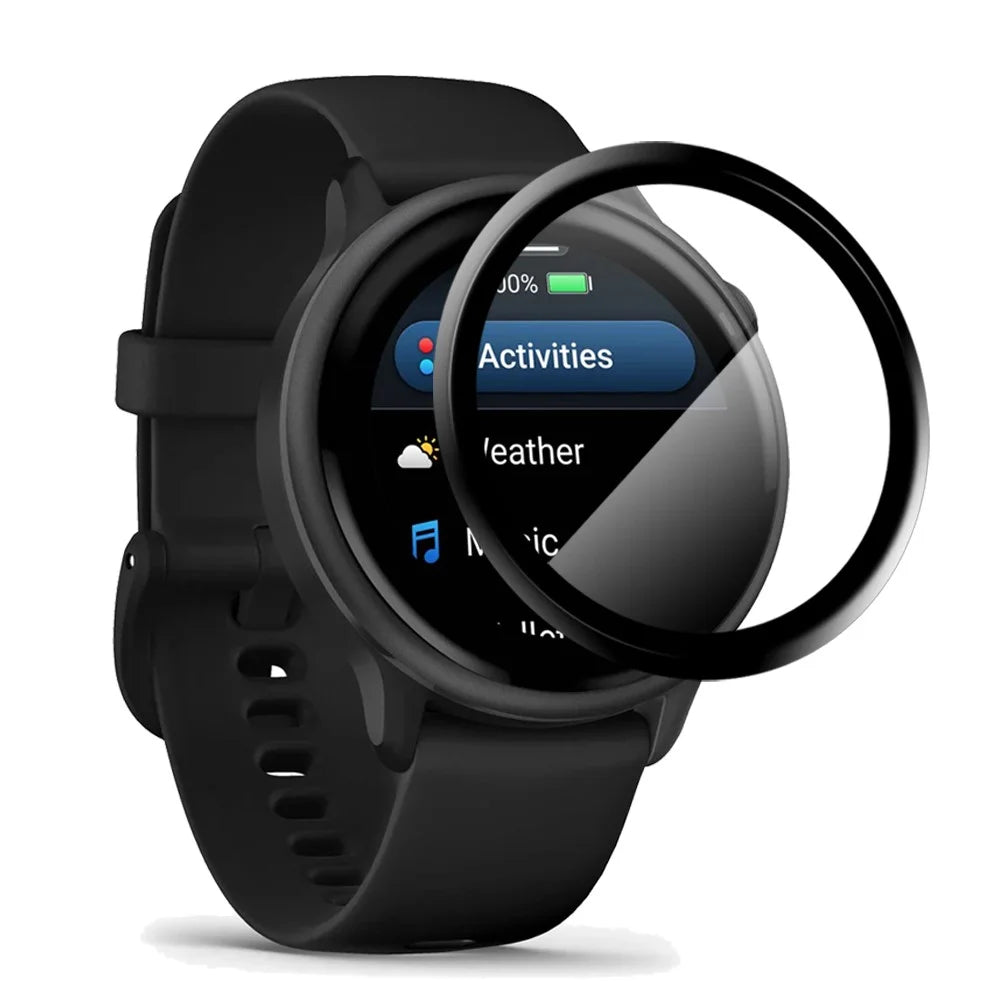 NORTHJO For Garmin Vivoactive 6 Screen Protector PMMA Anti Scratch Black Edge Watch Film HD Clarity Abrasion Resistant - 3