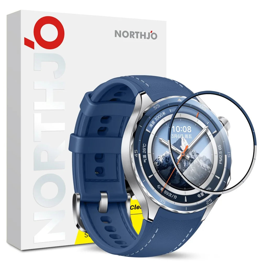 NORTHJO For Oppo Watch X2 Screen Protector Anti Scratch PMMA HD Watch Film Blue Silver Edge - 1