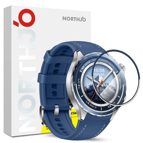 NORTHJO For Oppo Watch X2 Screen Protector Anti Scratch PMMA HD Watch Film Blue Silver Edge - 1