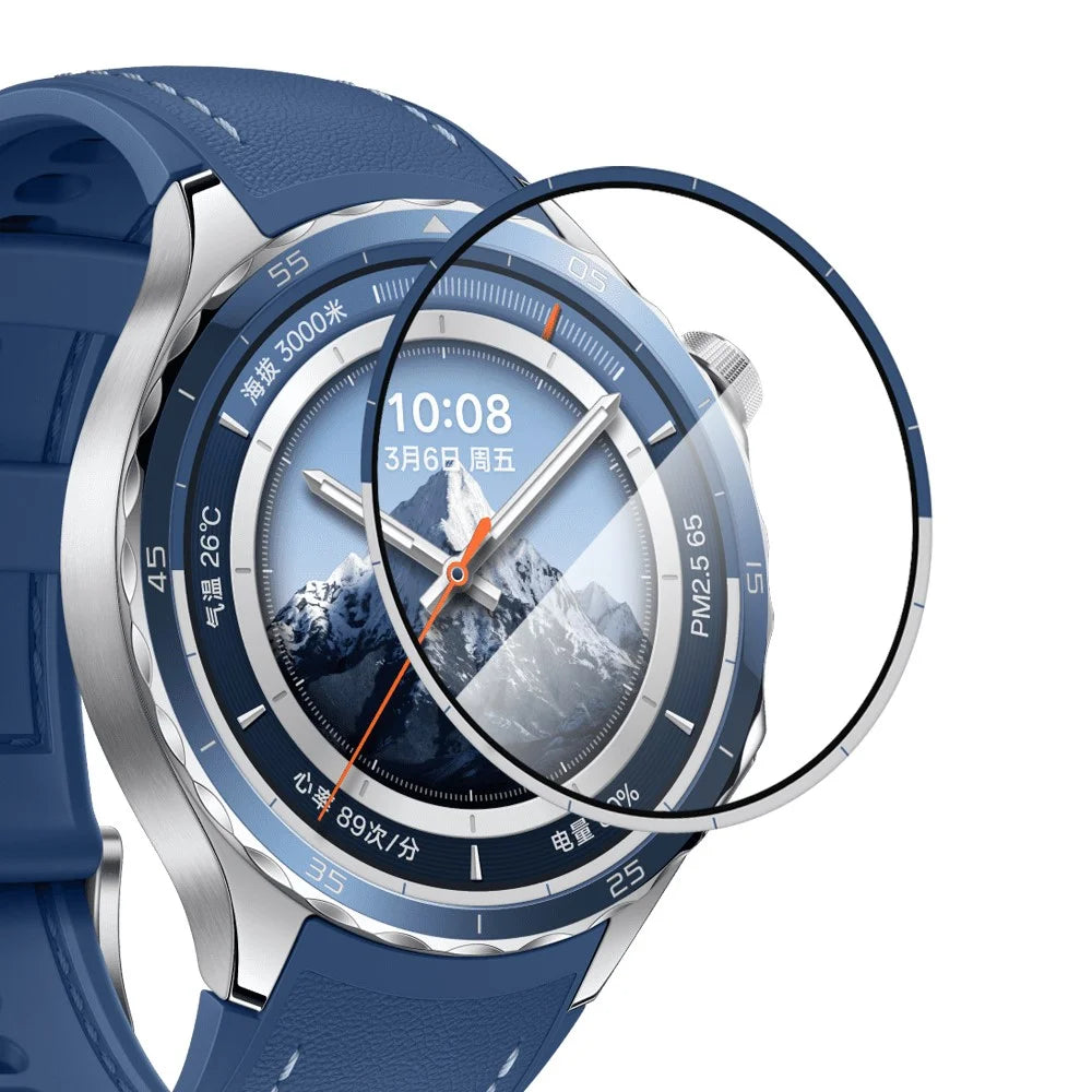 NORTHJO For Oppo Watch X2 Screen Protector Anti Scratch PMMA HD Watch Film Blue Silver Edge - 3