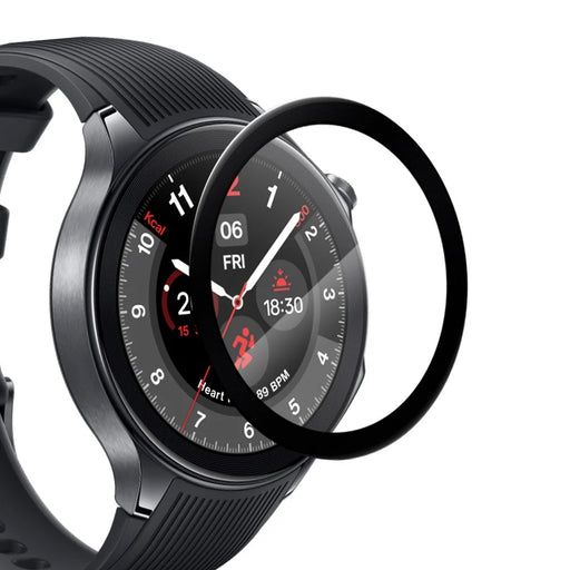 NORTHJO For OnePlus Watch 2 / Oppo Watch X Screen Protector PMMA Anti Scratch Black Edge Watch Film HD Clarity Abrasion Resistant - 2