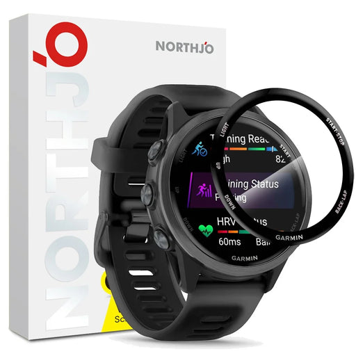NORTHJO For Garmin Forerunner 570 42mm Screen Protector PMMA Anti Scratch Black Edge Watch Film HD Clarity Abrasion Resistant - 1