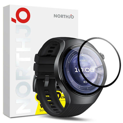 NORTHJO For Huawei Watch 5 46mm Screen Protector PMMA Anti Scratch Black Edge Watch Film HD Clarity Abrasion Resistant - 1