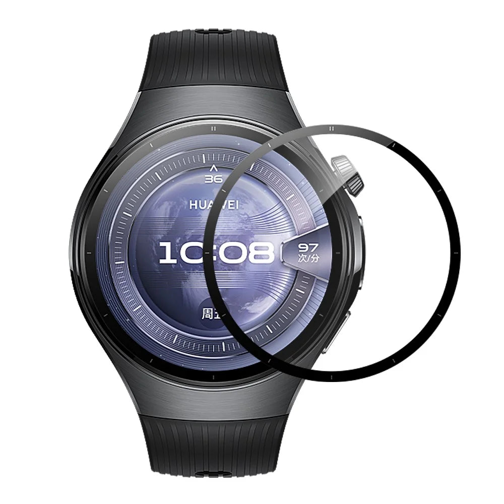 NORTHJO For Huawei Watch 5 46mm Screen Protector PMMA Anti Scratch Black Edge Watch Film HD Clarity Abrasion Resistant - 2