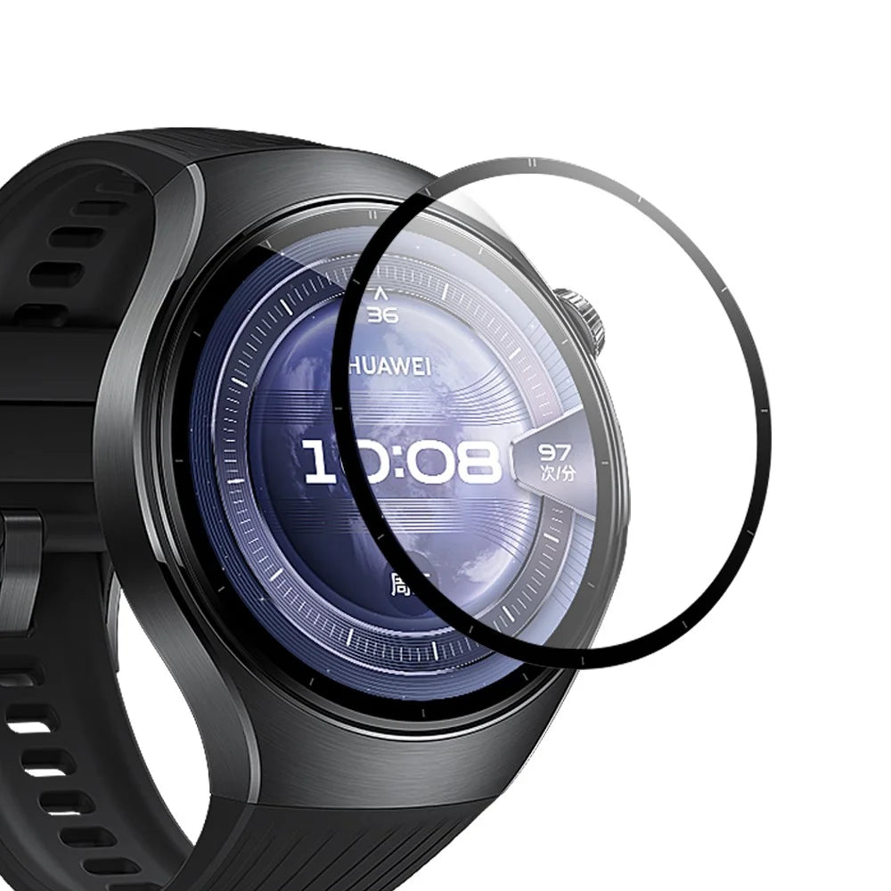 NORTHJO For Huawei Watch 5 46mm Screen Protector PMMA Anti Scratch Black Edge Watch Film HD Clarity Abrasion Resistant - 3