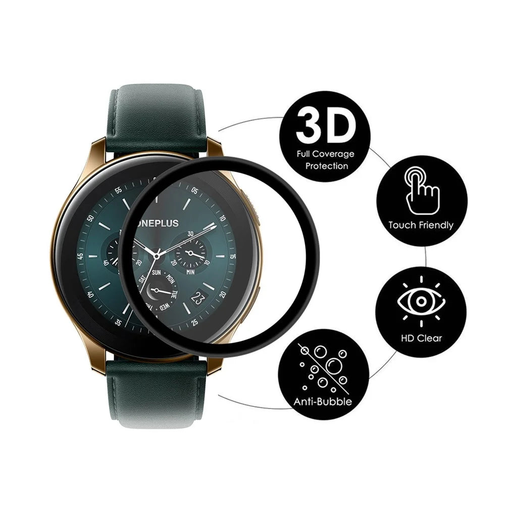 ENKAY HAT PRINCE 2Pcs Full Coverage 3D Curved Soft PC Edge + PMMA Screen Protector Films for OnePlus Watch 2021 - 2