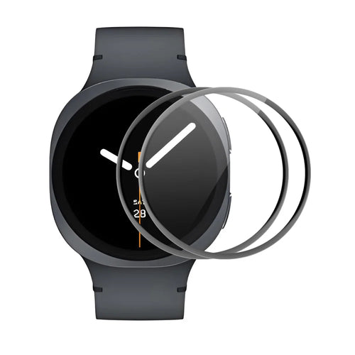ENKAY HAT PRINCE For Samsung Galaxy Watch8 44mm 2Pcs Screen Protector   3D Curved PC + PMMA Ultra Clear Film - Black - 1