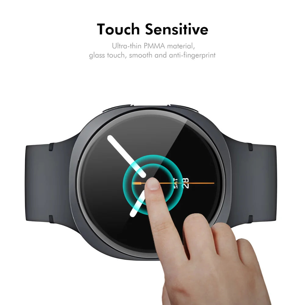 ENKAY HAT PRINCE For Samsung Galaxy Watch8 44mm 2Pcs Screen Protector   3D Curved PC + PMMA Ultra Clear Film - Black - 4