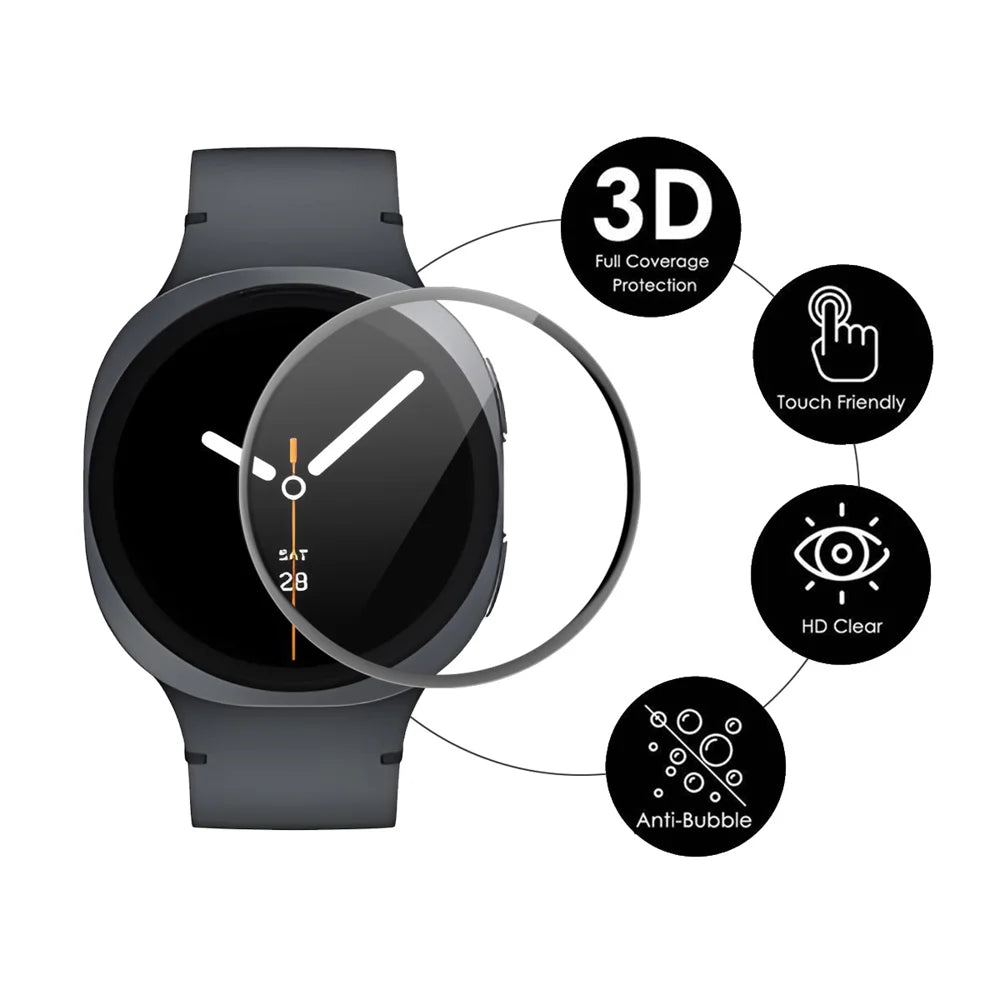 ENKAY HAT PRINCE For Samsung Galaxy Watch8 40mm 2Pcs Screen Protector   3D Curved PC + PMMA Ultra Clear Film - Black - 2