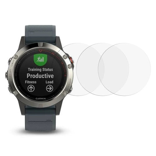 3Pcs Screen Protector For Garmin Fenix 5 / 5 Plus / 5X / 5X Plus , Arc Edge Tempered Glass Clear Smart Watch Film - 1
