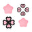 For Nintendo Switch 2 Silicone Joystick Caps Cute Button Sticker Set Game Controller Accessories - Pink+Black - 1