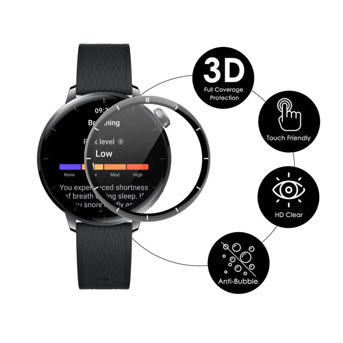 ENKAY HAT PRINCE For OnePlus Watch 3 43mm 2Pcs Screen Protector   3D Curved PC + PMMA Ultra Clear Film - Black - 3