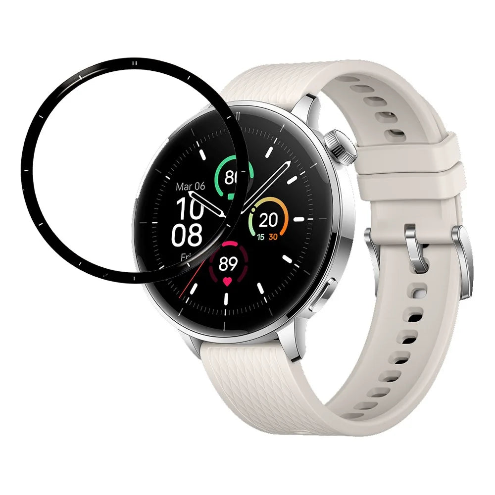 For OnePlus Watch 3 43mm Full Screen Protector Black Edge Soft PMMA Smartwatch Screen Film - 1