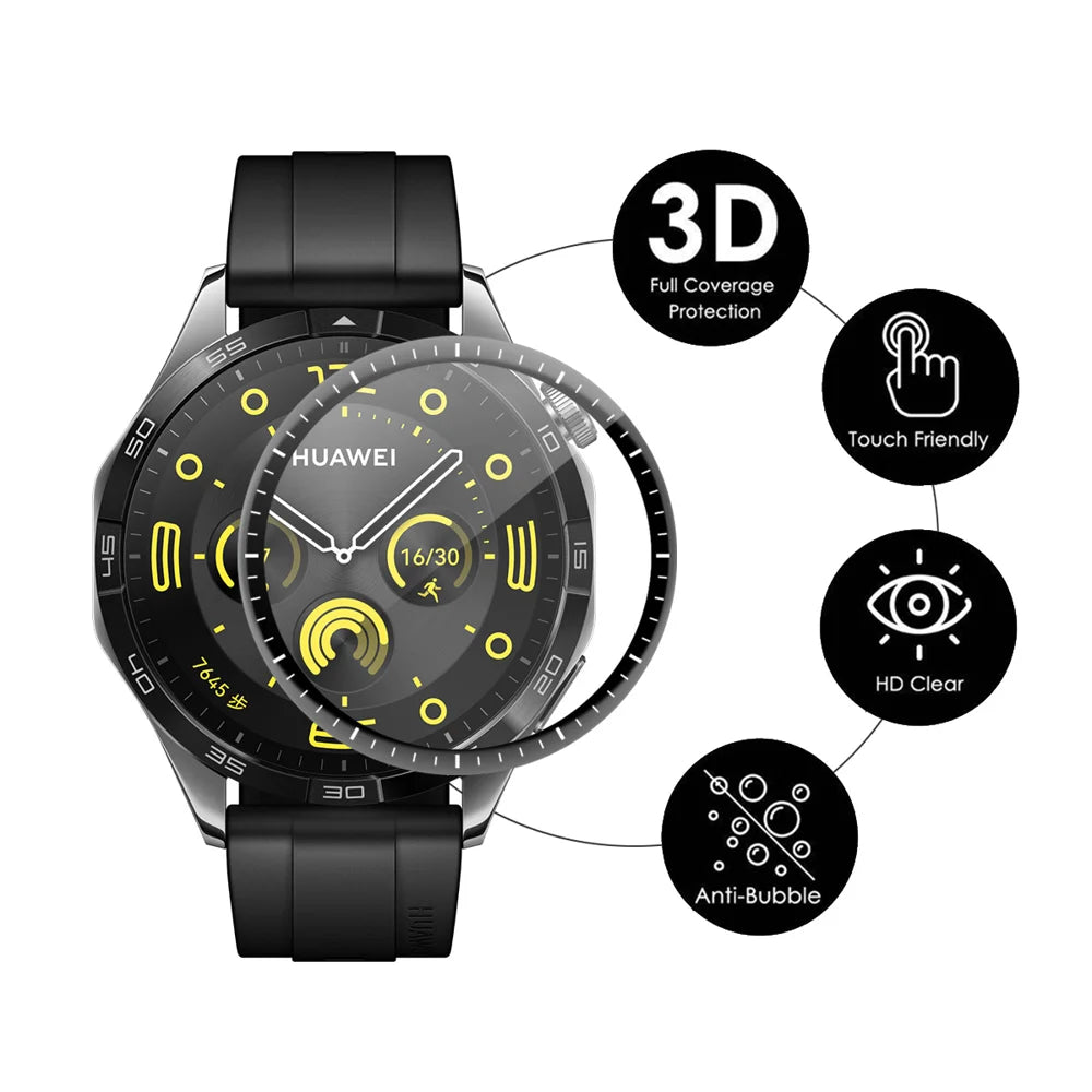 ENKAY HAT PRINCE For Huawei Watch GT 6 46mm 2Pcs Screen Protector   3D Curved PC + PMMA Ultra Clear Film - Black - 2